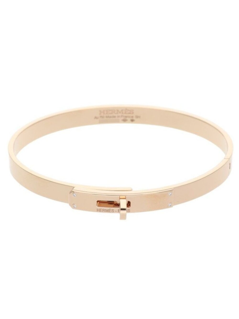 Hermes Kelly PM 18k Pink Gold Diamond Bracelet